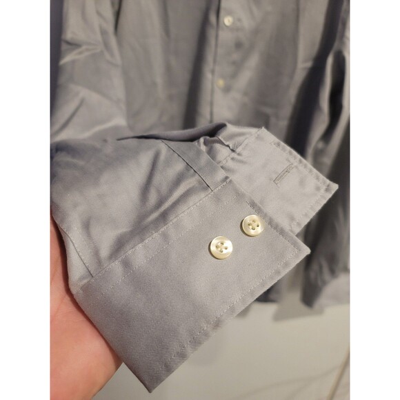 Michael Kors Men's Dress Shirt Medium 16 Gray Slim Fit Button Up - Picture 2 of 8